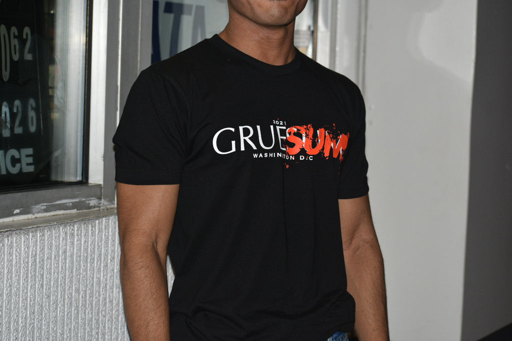Gruesum - Gruesum logo covered in 'Red Splat Sum' Print